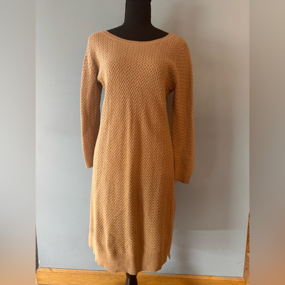 Ann Taylor Loft NWT camel sweater dress medium